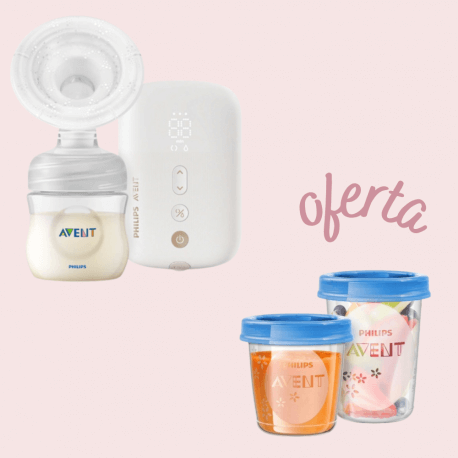 Philips Avent Bomba Tira Leite Elétrica c/ Bateria + Copos p/ Leite Materno