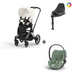 Cybex Priam Chrome Black + Cloud T Plus + Base Isofix T