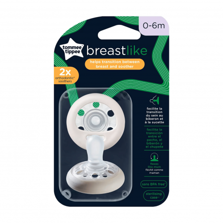 Tommee Tippee Chupetas Night Formato Peito Materno 0-6 Meses