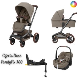 Carrinho de Bebé Maxi-Cosi Fame com Alcofa, Pebble 360 Pro2 Oferta Base Family Fix 360 Pro