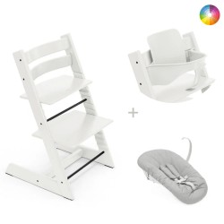 Conjunto Cadeira Tripp Trapp Stokke com Assento Infantil e Set Recém-Nascido