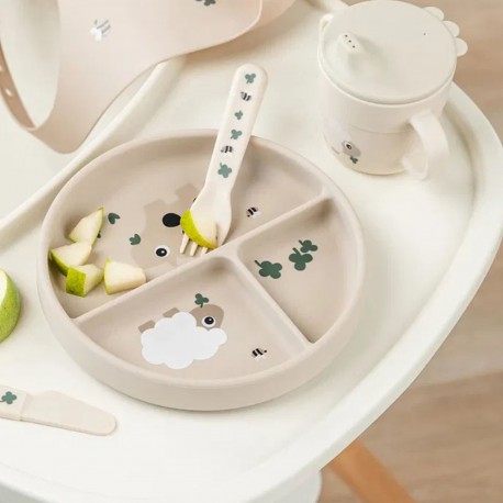 Prato com Divisoras em Silicone Stick/Stay Done by Deer Tiny Farm