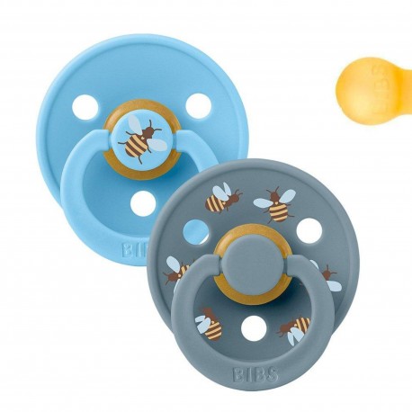 2 chupetas Bibs Colour Bumblebee Breeze Mix 0-6 m