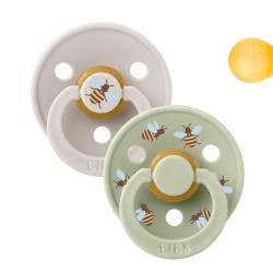 2 chupetas Bibs Colour Bumblebee Mushroom Mix 0-6m