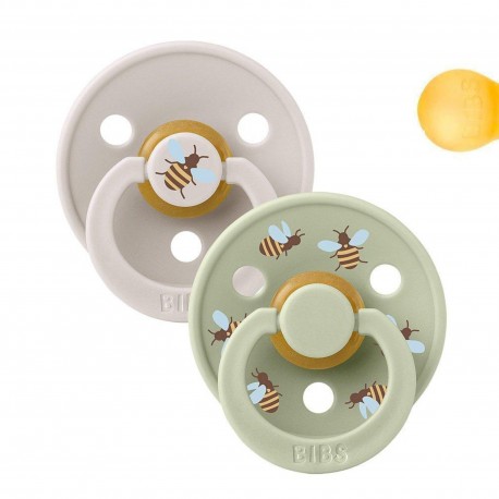 2 chupetas Bibs Colour Bumblebee Mushroom Mix 0-6m