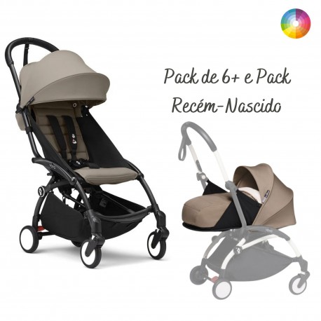 Carrinho de Bebé Stokke YOYO 3 Black com Pack de 6+