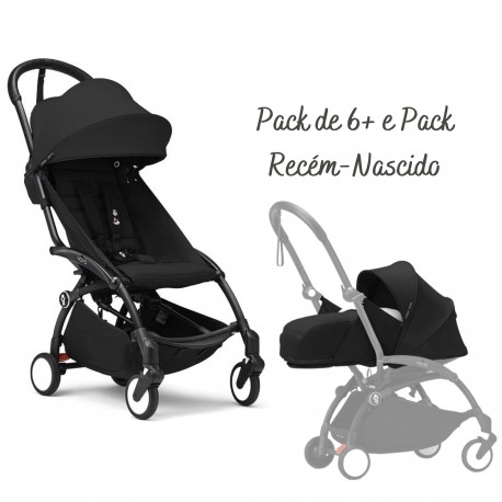 Carrinho de Bebé Stokke YOYO 3 Black com Pack de 6+