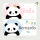 Placa com Nome Panda