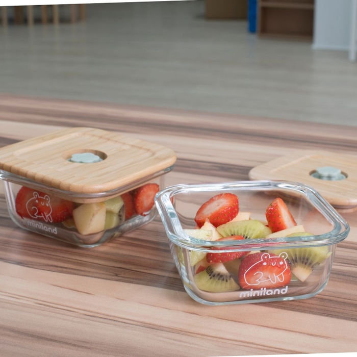 Conjunto Recipientes Miniland ecoSquare Frog - Miniland - 8413082895457