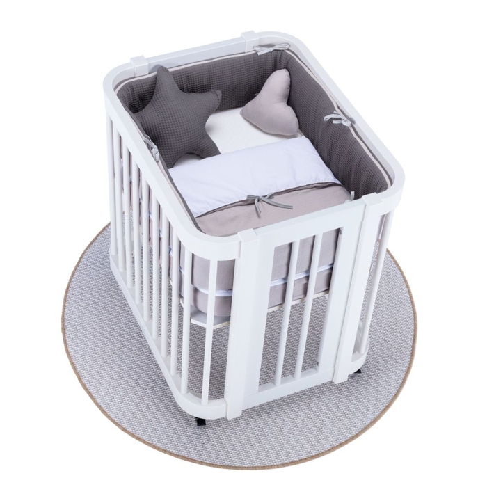 Mini Berço Convertível Alondra Crea Uno White com Colchão, Saco Cama e Protetor - Alondra - CREA1-K21-M1100-TX128