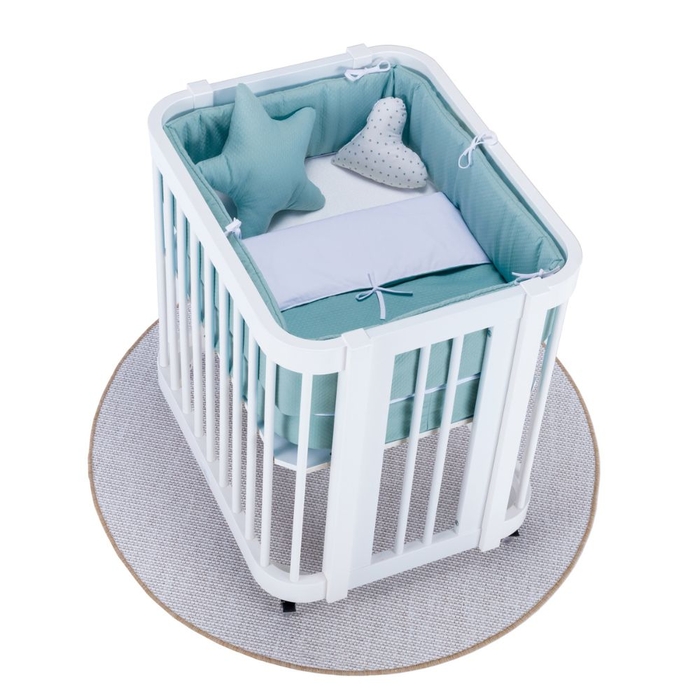Mini Berço Convertível Alondra Crea Uno White com Colchão, Saco Cama e Protetor - Alondra - CREA1-K21-M1100-TX181