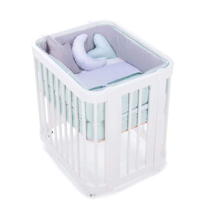 Berço Alondra Crea Tre White 4 em 1 com Saco Cama e Protetor - Alondra - CREA3-K40-M1100-TX153