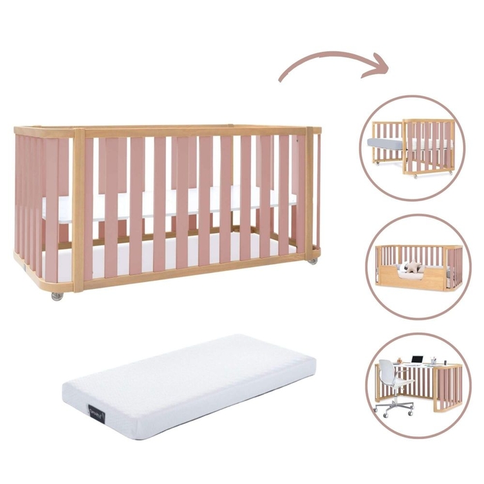 Berço Convertível Alondra Crea Plus Due 4 em 1 com Colchão e Kit Co-Sleeping - Alondra - CREAPLUS2-K34-M5059