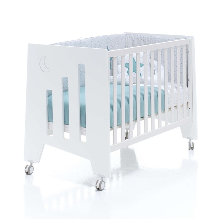 Berço Alondra Omni White 5 em 1 com Barra Infantil e Têxteis - Alondra - OMNI-K13-M7700-TX055