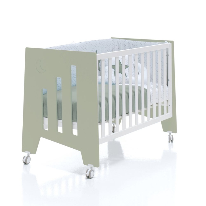 Berço Alondra Omni Erba 5 em 1 com Barra Infantil, Kit Co-Sleeping e Têxteis Espuma do Mar (60x120cm) - Alondra - OMNI-K14-M7756-TX127