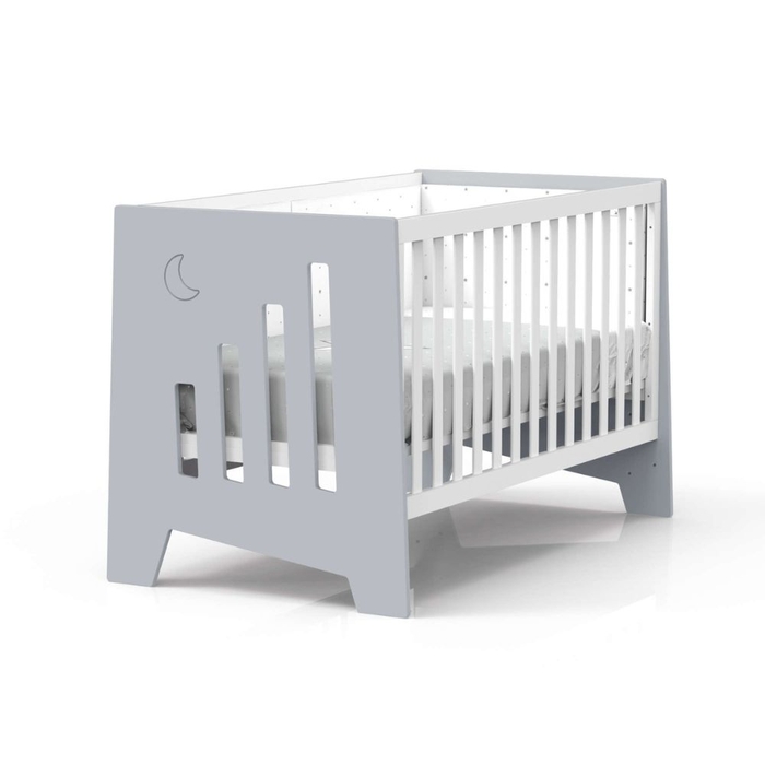 Berço Alondra Omni XL Grey 6 em 1 com Barra Infantil, Kit Co-Sleeping e Têxteis - Alondra - OMNIXL-K14-M7778-TX123