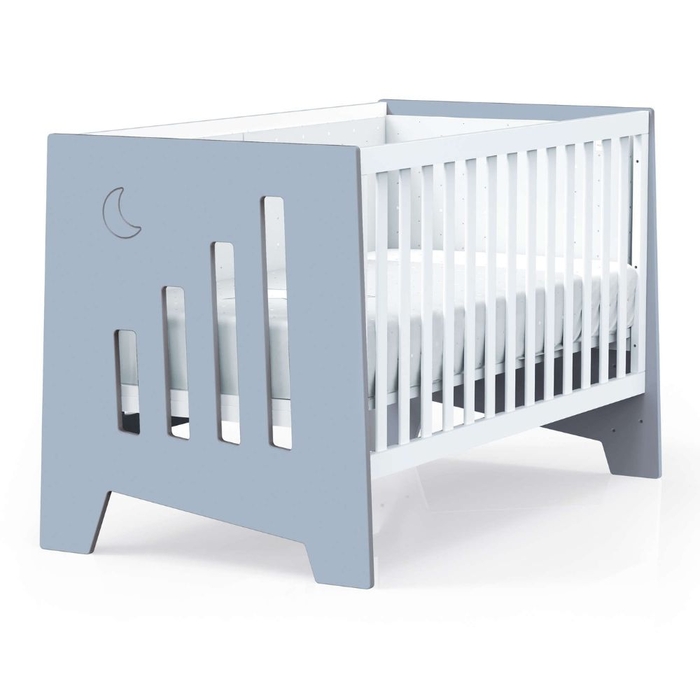 Berço Alondra Omni XL Blue 6 em 1 com Colchão, Barra Infantil, Kit Co-Sleeping e Têxteis - Alondra - OMNIXL-K16-M7741-TX178
