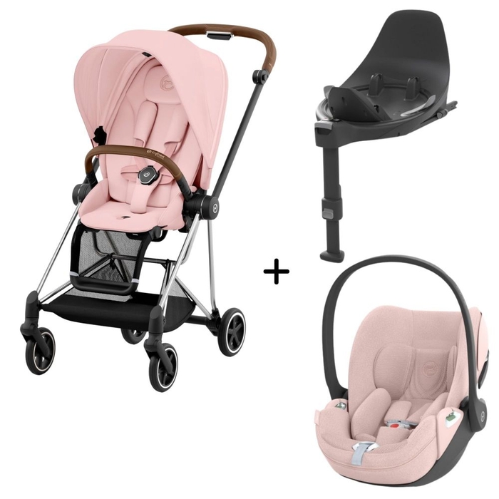 Carrinho de Bebé Mios Chrome Brown, Babycoque Cloud T i-Size Plus e Base T i-Size Cybex - Cybex - PACKMIOS008-022