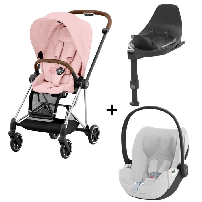 Carrinho de Bebé Mios Chrome Brown, Babycoque Cloud T i-Size Plus e Base T i-Size Cybex - Cybex - PACKMIOS008-024