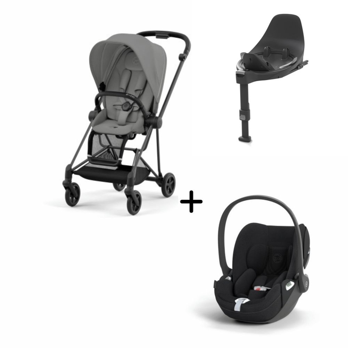 Carrinho de Bebé Mios Matt Black, Babycoque Cloud T i-Size Plus e Base T i-Size Cybex - Cybex - PACKMIOS012-008