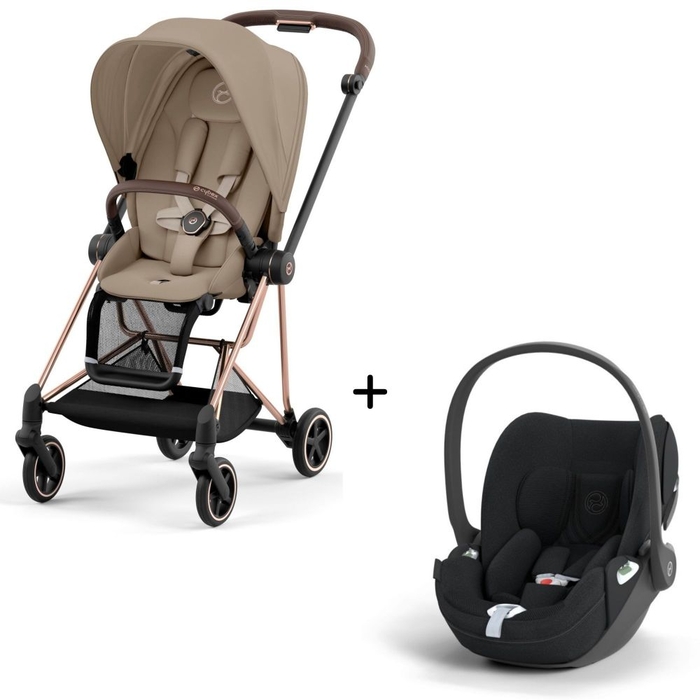 Carrinho de Bebé Mios Rosegold e Babycoque Cloud T i-Size Plus Cybex - Cybex - PACKMIOS015-014