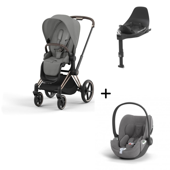 Carrinho de Bebé Priam Rosegold, Babycoque Cloud T i-Size Plus e Base T Isofix i-Size Cybex - Cybex - PACKPRIAM004-007