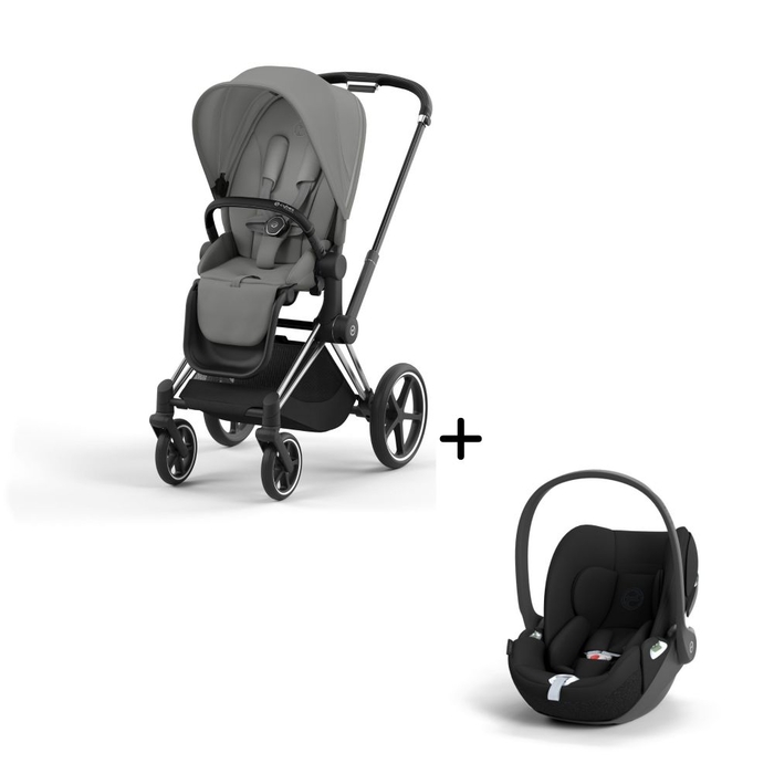 Carrinho de Bebé Priam Chrome Black e Babycoque Cloud T i-Size Cybex - Cybex - PACKPRIAM005-004
