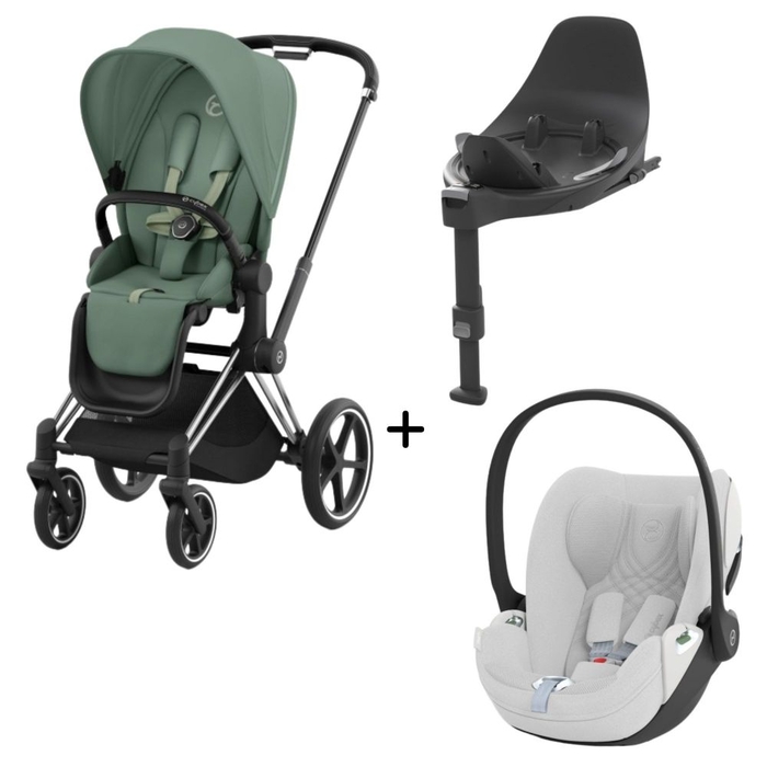 Carrinho de Bebé Chrome Black, Babycoque Cloud T i-Size Plus e Base T Isofix i-Size Cybex - Cybex - PACKPRIAM008-036
