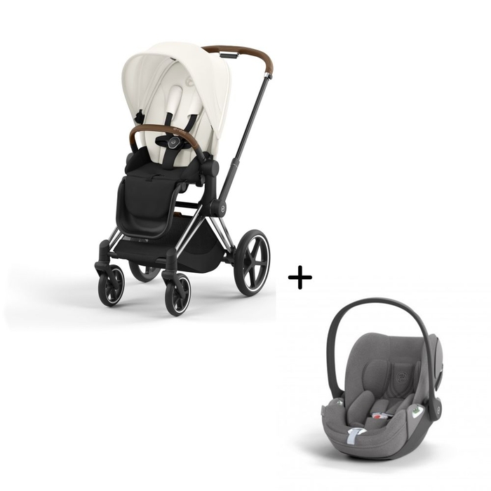 Carrinho de Bebé Priam Chrome Brown e Babycoque Cloud T i-Size Plus Cybex - Cybex - PACKPRIAM011-025