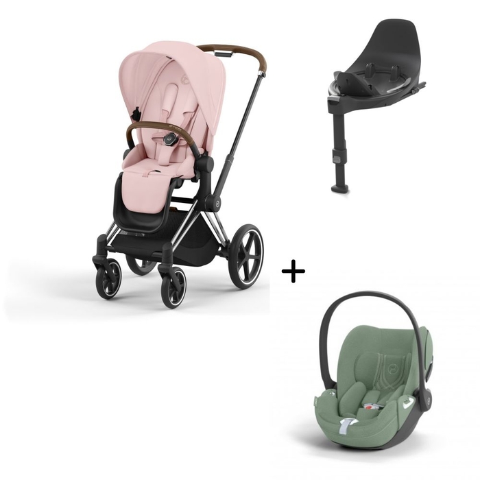 Carrinho de Bebé Priam Chrome Brown, Babycoque Cloud T i-Size Plus e Base T Isofix i-Size Cybex - Cybex - PACKPRIAM012-021