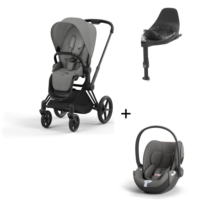 Carrinho de Bebé Priam Matt Black, Babycoque Cloud T i-Size e Base T Isofix i-Size Cybex - Cybex - PACKPRIAM014-003