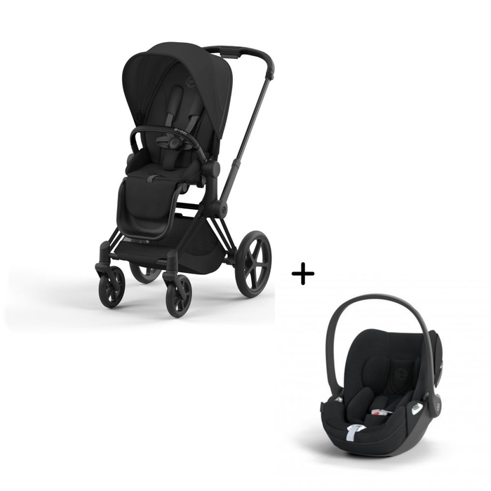 Carrinho de Bebé Priam Matt Black e Babycoque Cloud T i-Size Plus Cybex - Cybex - PACKPRIAM015-002