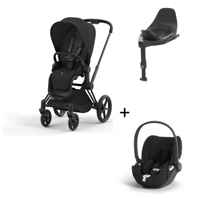 Carrinho de Bebé Priam Matt Black, Babycoque Cloud T i-Size Plus e Base T Isofix i-Size Cybex - Cybex - PACKPRIAM016-002