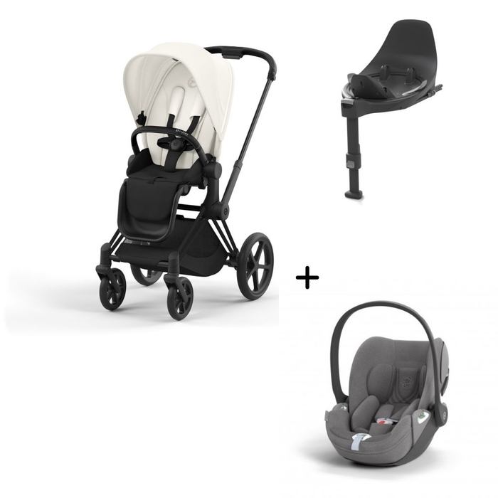 Carrinho de Bebé Priam Matt Black, Babycoque Cloud T i-Size Plus e Base T Isofix i-Size Cybex - Cybex - PACKPRIAM016-025