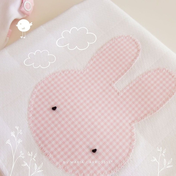 Fralda Maria Carrossel Coelho Rosa - Maria Carrossel - PF1022-COELHO-ROSA