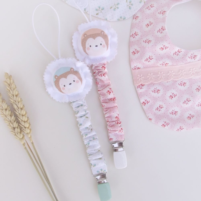 Prende-Chupetas Maria Carrossel Ouriço - Maria Carrossel - PP1010C-TEMA-OURICO-ROSA