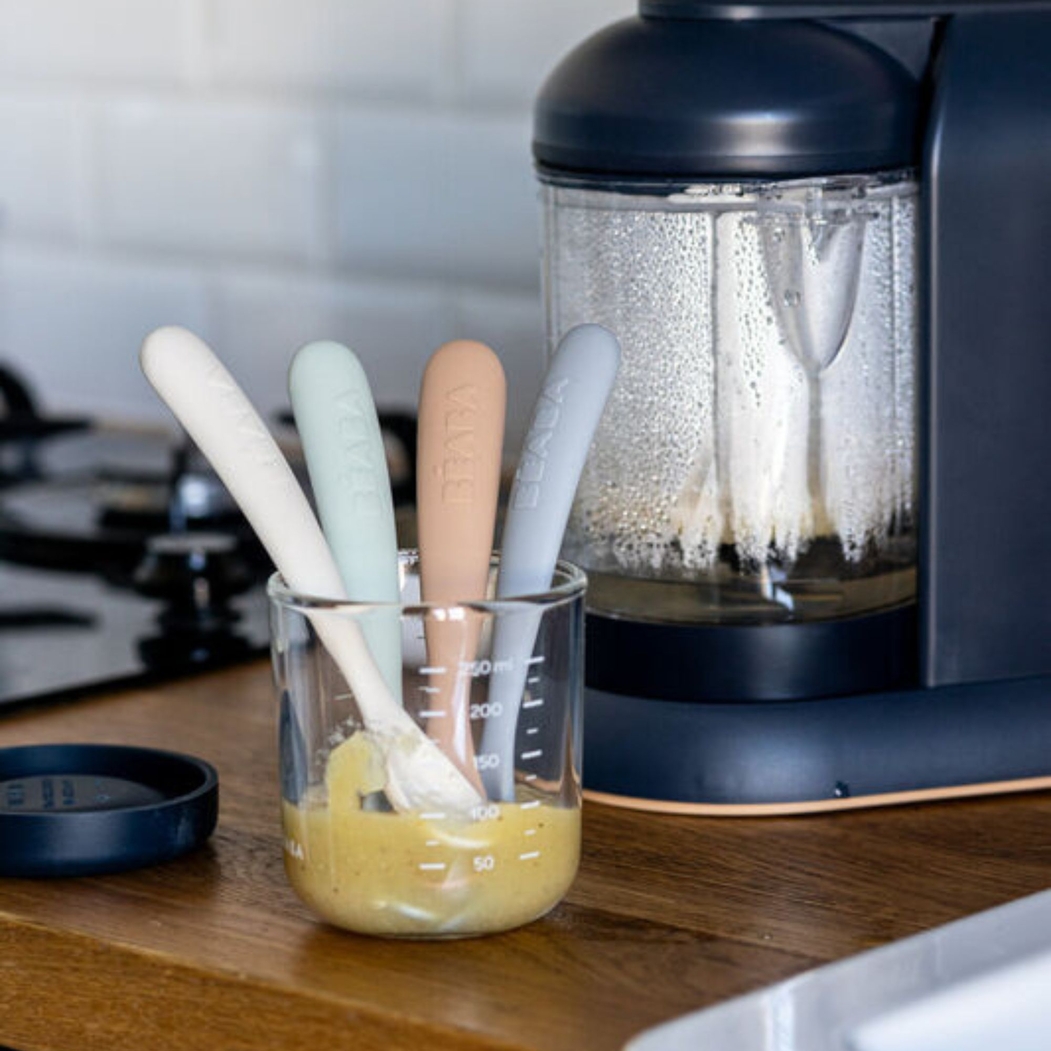 Conjunto Colheres 1ª Idade Béaba em Silicone Natural - Béaba - 3384349136017