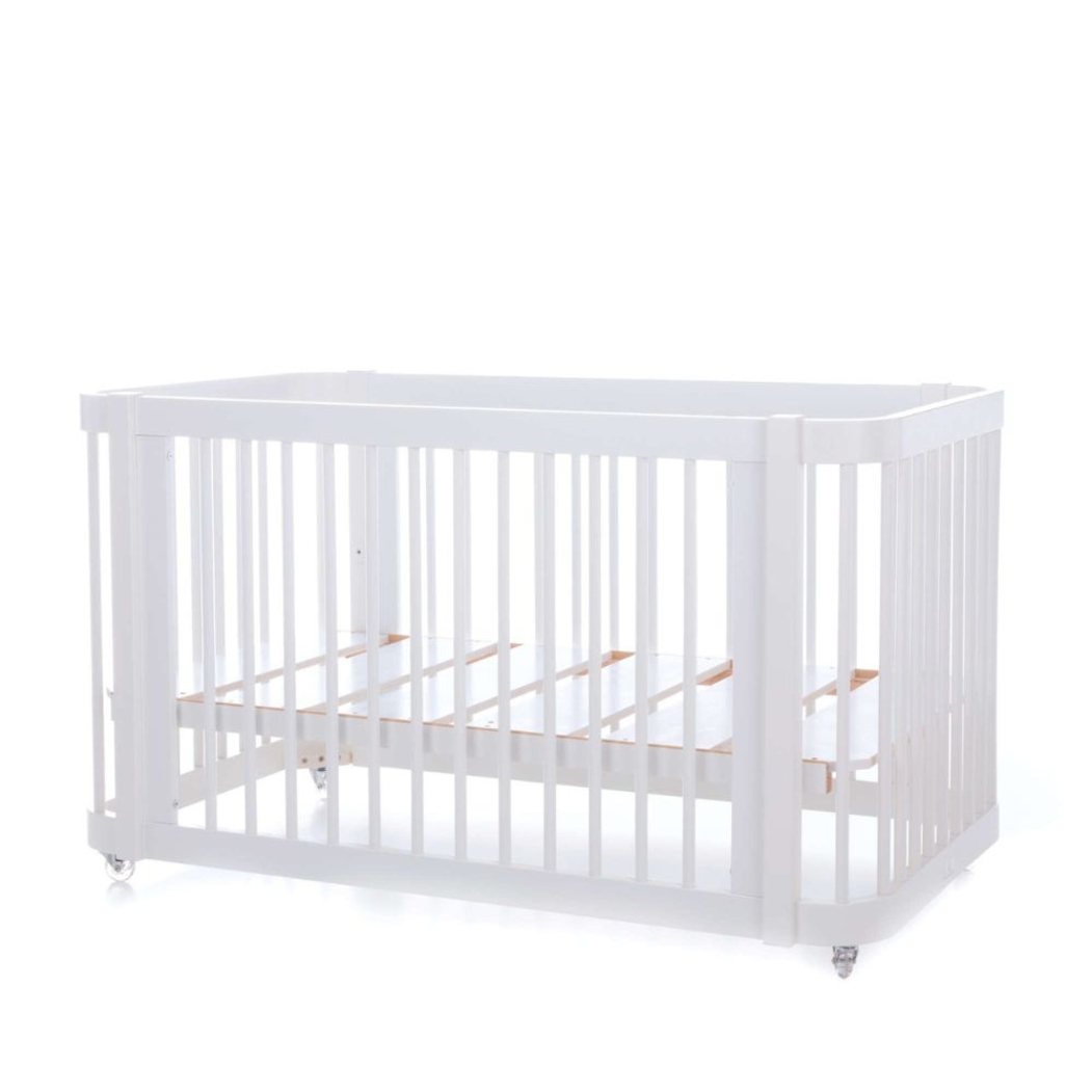 Berço Alondra Crea Due White 3 em 1 com Colchão e Têxteis - Alondra - CREA2-K35-M1100-TX181