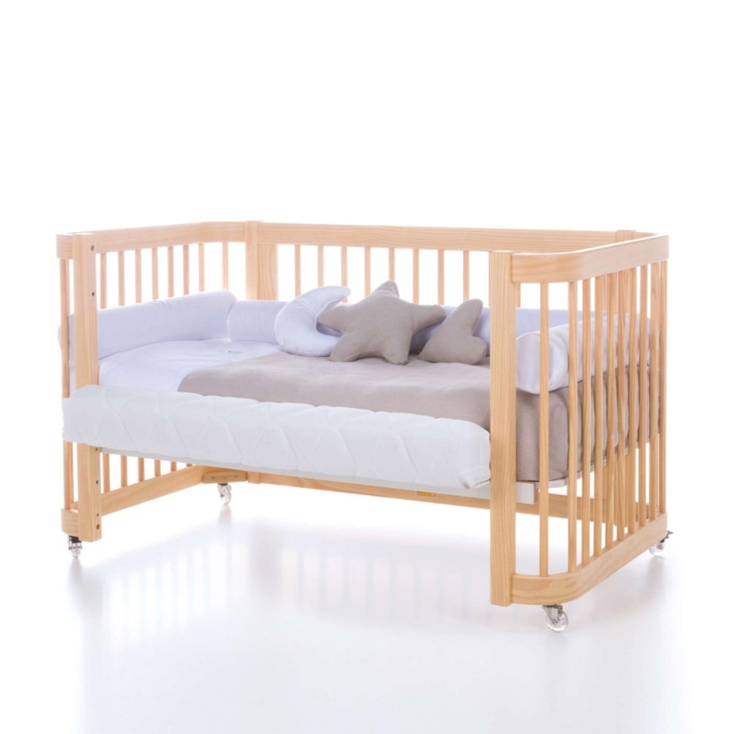 Berço Alondra Crea Due Nomad 3 em 1 com Colchão, Kit Co-Sleeping e Têxteis - Alondra - CREA2-K36-M5000-TX122