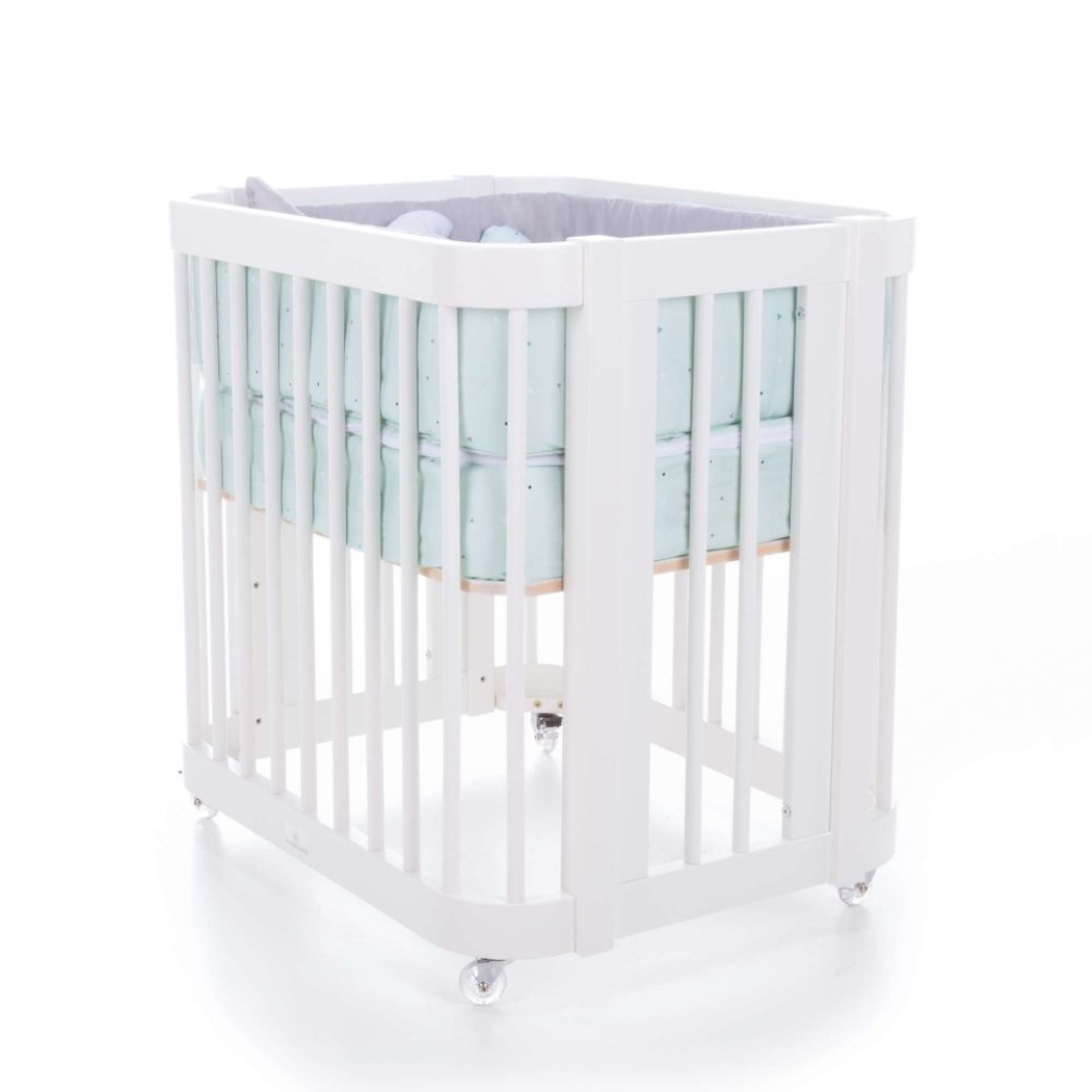 Berço Alondra Crea Tre White 4 em 1 com Têxteis - Alondra - CREA3-K43-M1100-TX114