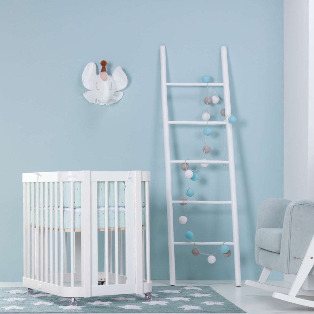 Berço Alondra Crea Tre White 4 em 1 com Colchão e Têxteis - Alondra - CREA3-K46-M1100-TX147