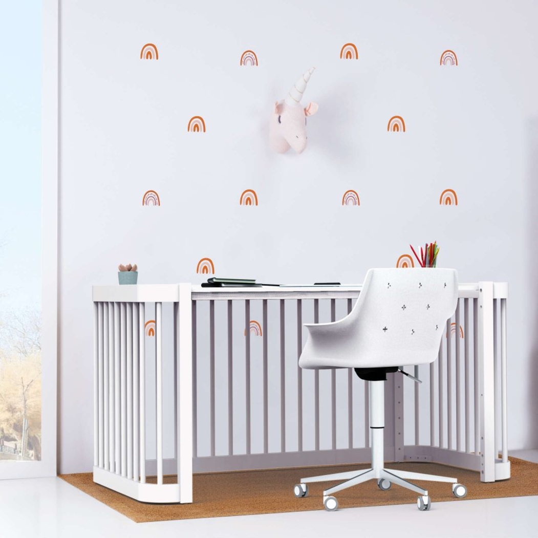 Berço Alondra Crea Tre White 4 em 1 com Colchão e Têxteis - Alondra - CREA3-K46-M1100-TX147