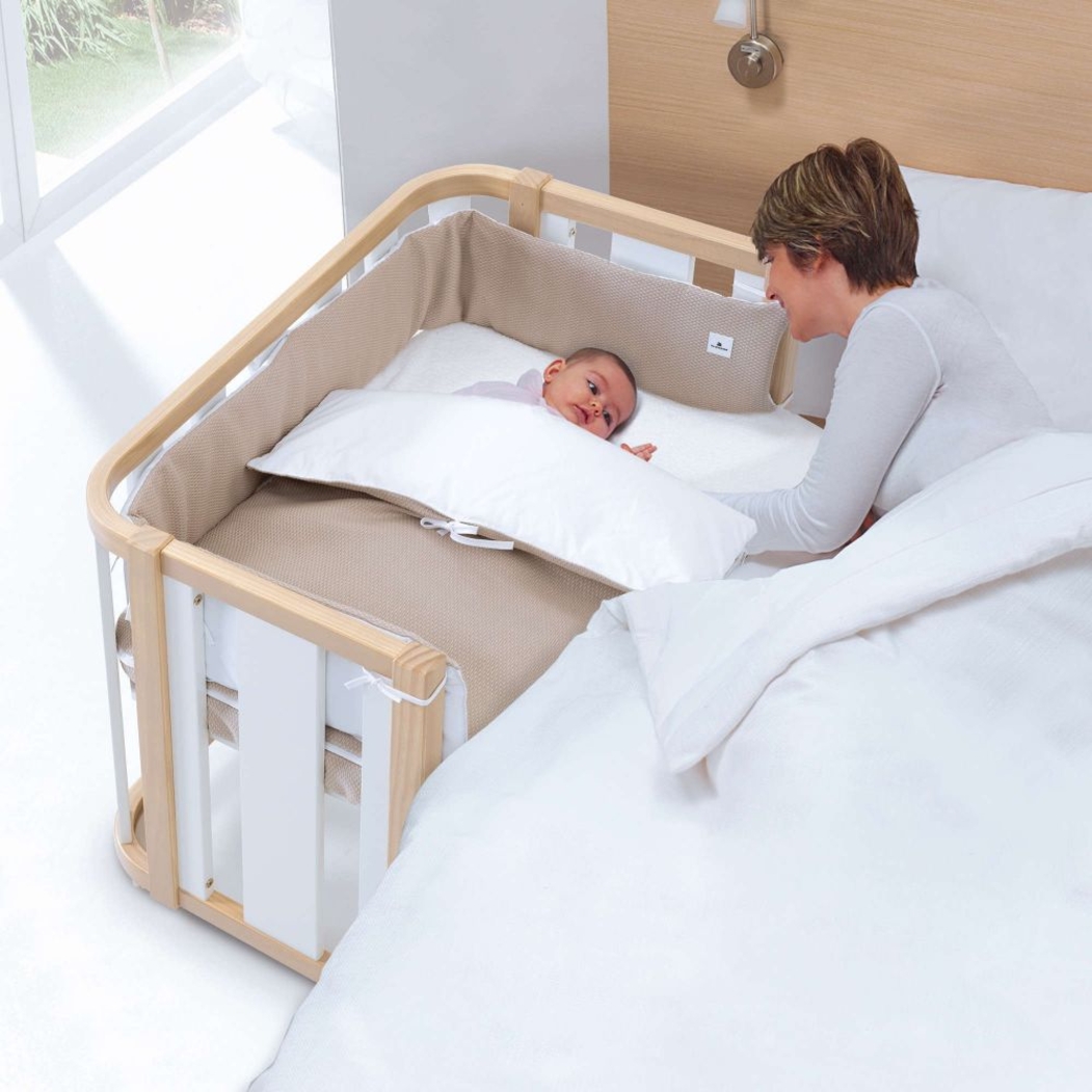 Mini Berço Convertível Alondra Crea Plus Uno Wood | White com Colchão, Kit Co-Sleeping e Têxteis - Alondra - CREAPLUS1-K22-M5011-TX127