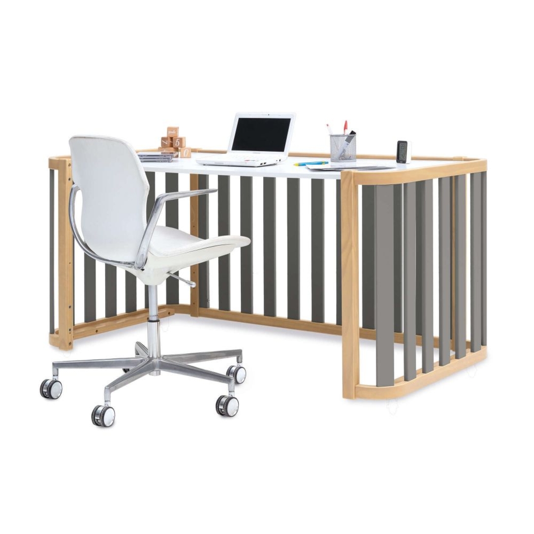 Mini Berço Convertível Alondra Crea Plus Tre Wood | Anthracite 4 em 1 com Têxteis Mini Berço - Alondra - CREAPLUS3-K40-M5058-TX181