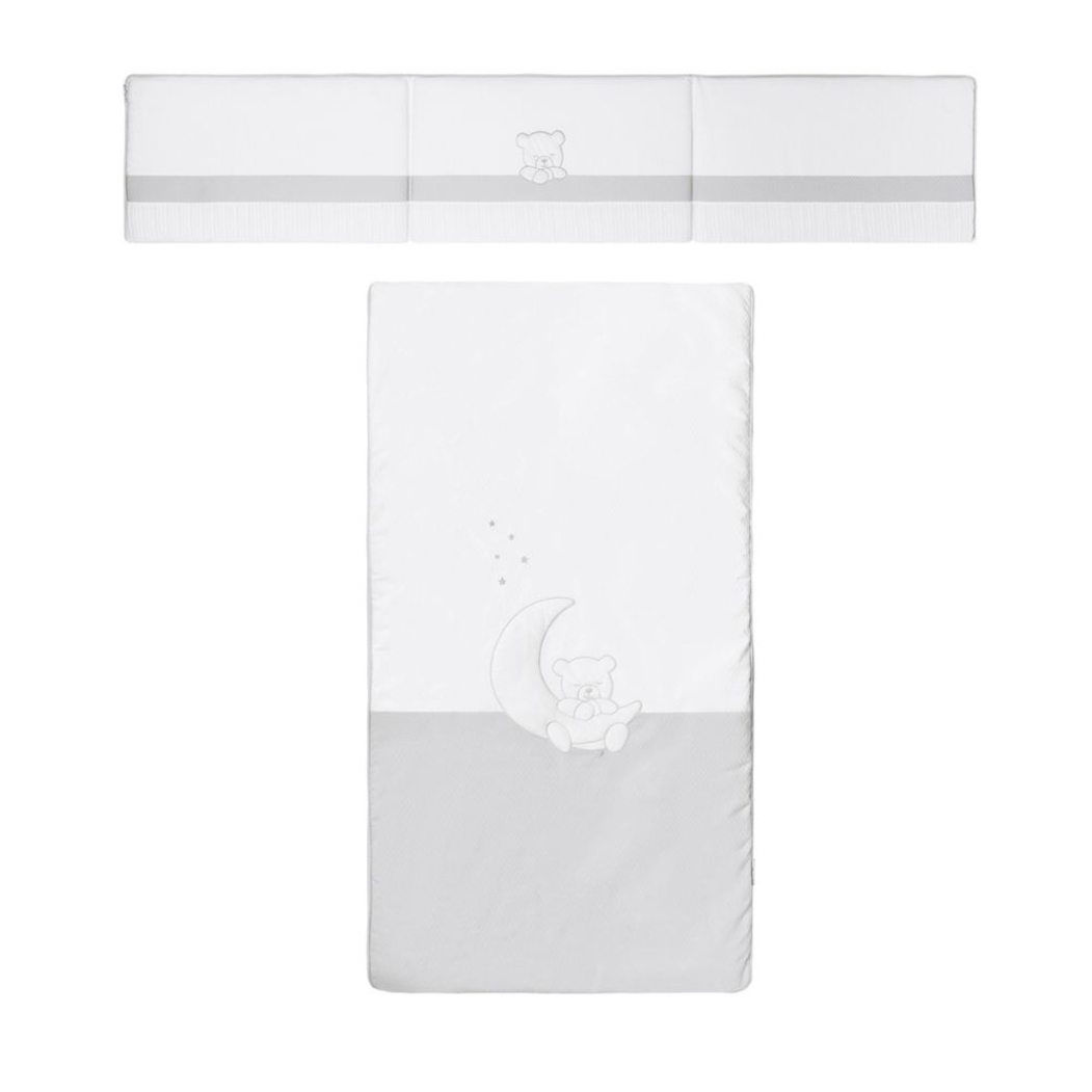 Colcha e Protetor Petit Praia Teddy Gris - Petit Praia - 8438082913154