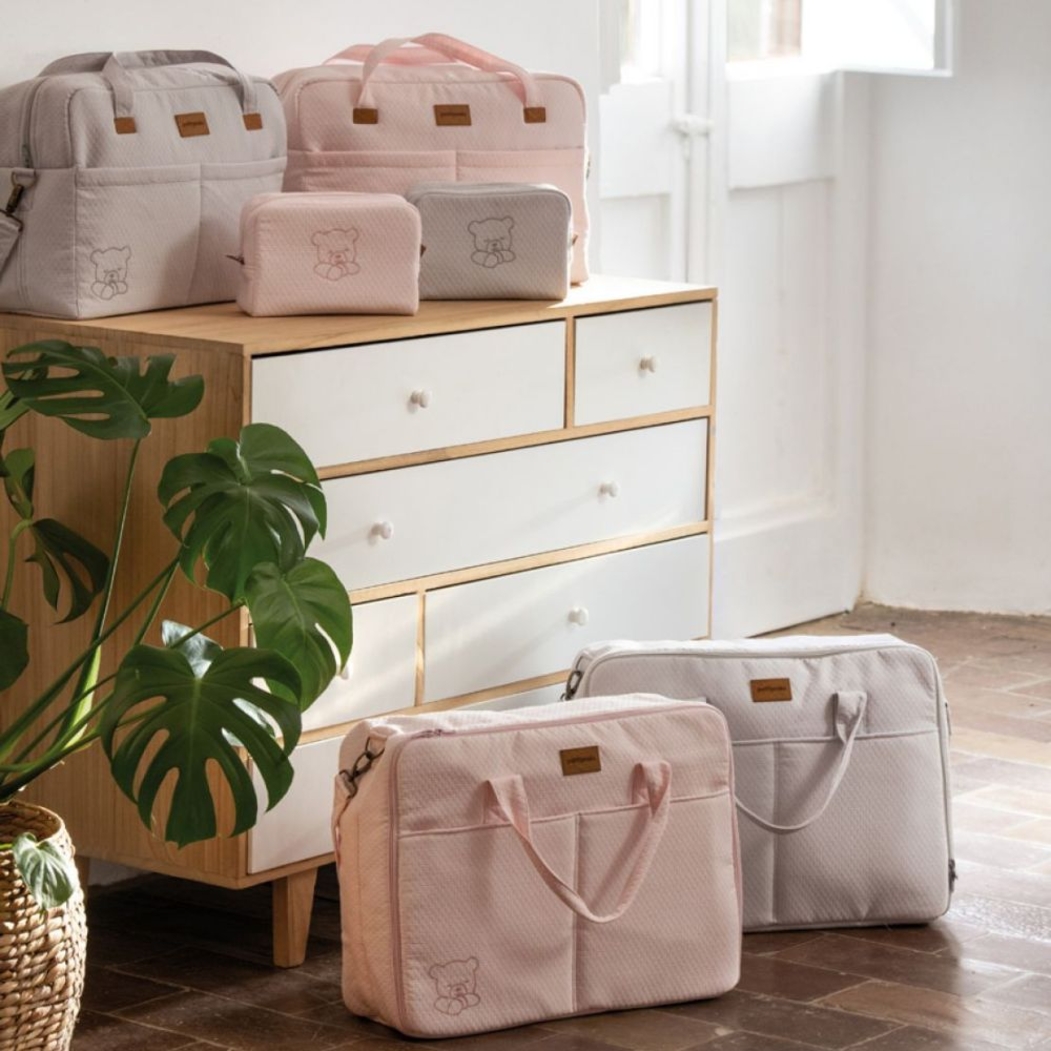 Malote de Maternidade Petit Praia Teddy Gris - Petit Praia - 8438082913260