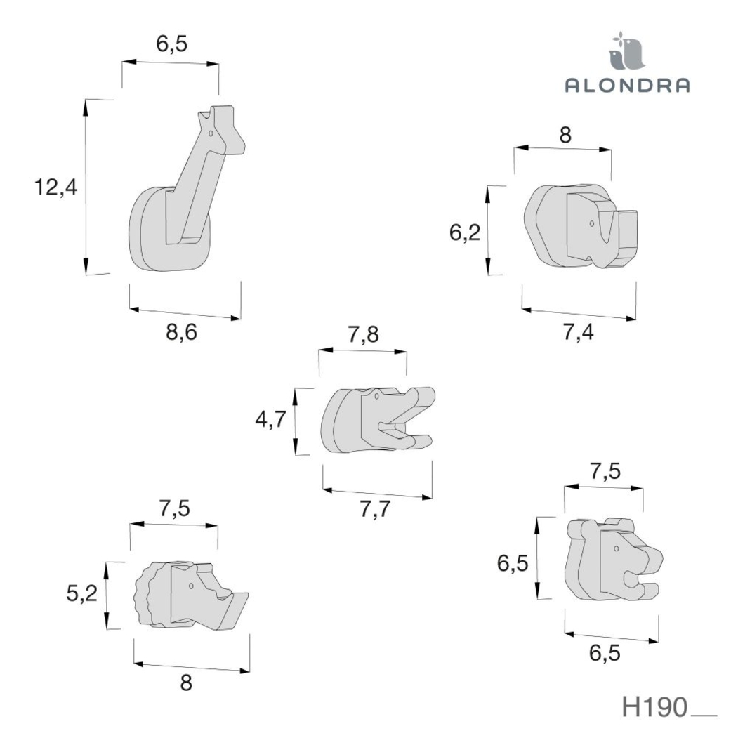 5 Cabides de Parede em Madeira Alondra Animals - Alondra - 8431904477162