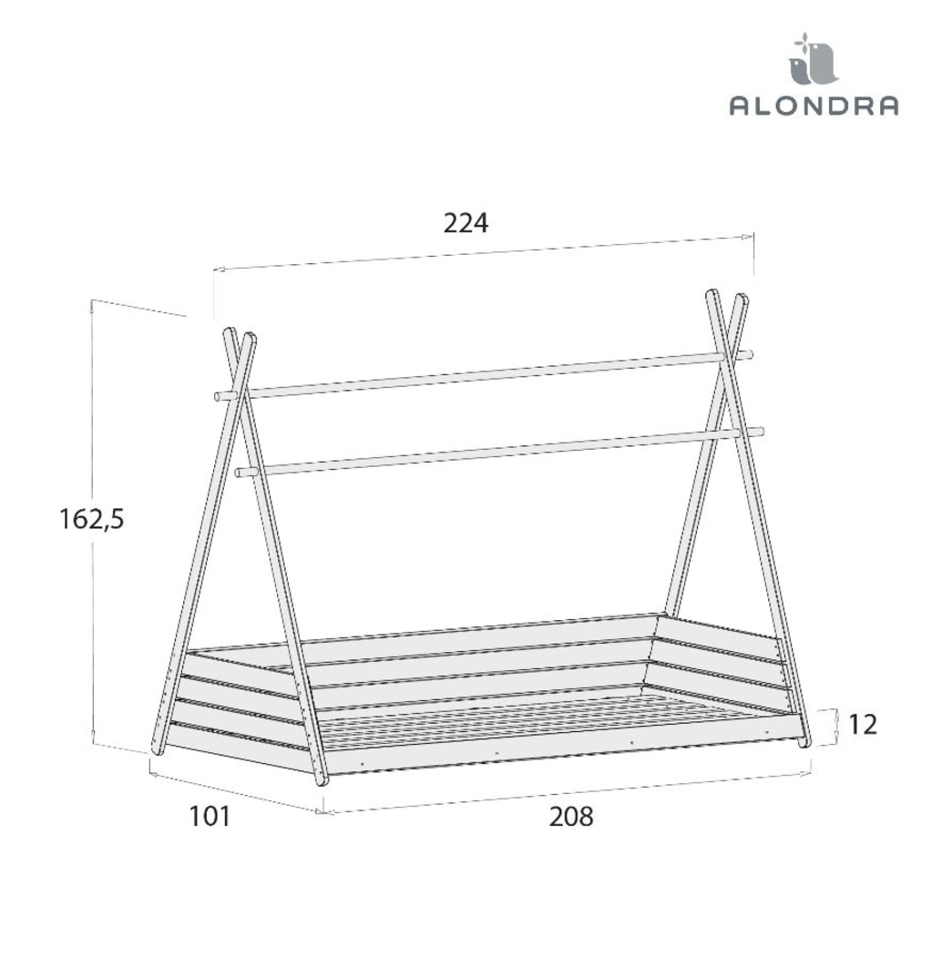 Cama Junior Alondra Montessori Homy XL White com Edredão - Alondra - HOMYXL-21-TX127