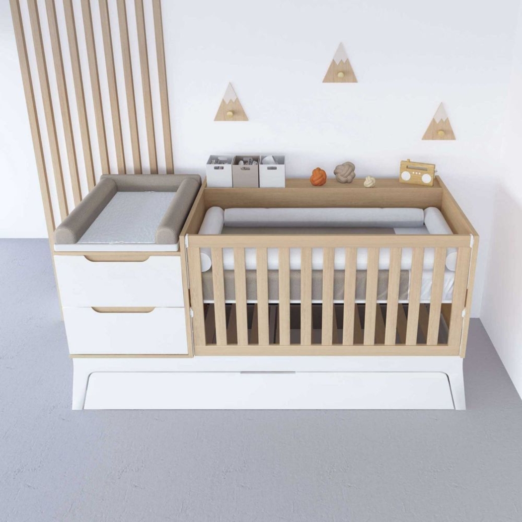 Convertível Alondra Zen com Colchão, Muda-Fraldas e Textéis - Alondra - K460NCOL-M8411-TX123