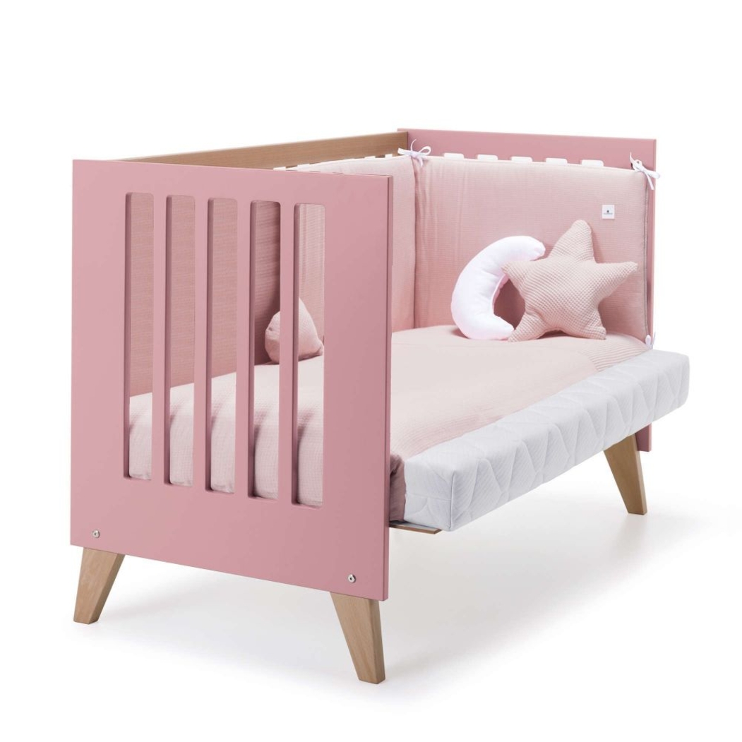 Berço Convertível Alondra Nexor Wood | Quartz 4 em 1 com Kit Co-Sleeping e Têxteis - Alondra - NEXOR-K12-M5995-TX153
